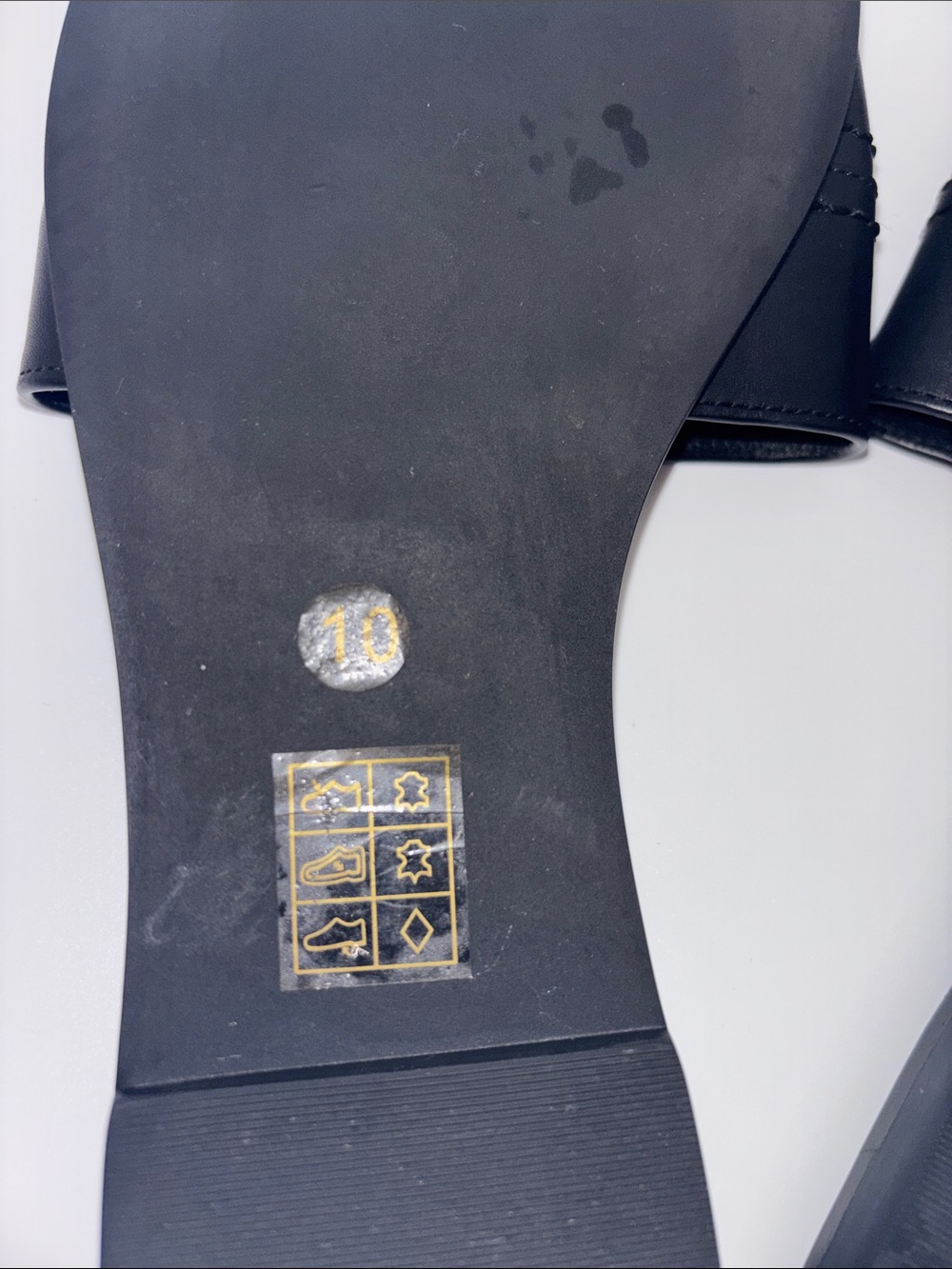 Tory Burch Black Leather Slide Sandals with Gold Logo - Picture 9 of 9